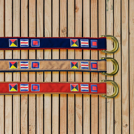 Personalized Nautical Flag Belt: with D-Ring Closure